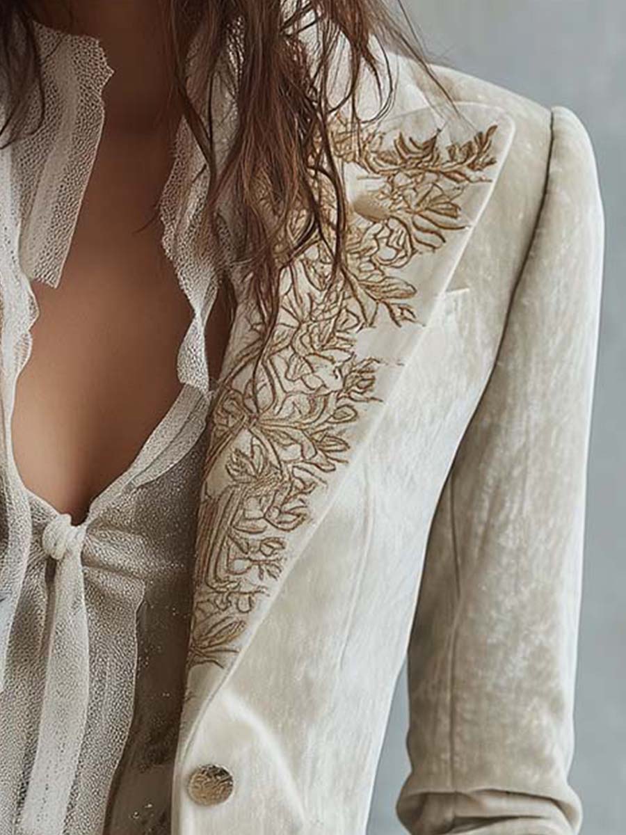 Amberly | Tailored Embroidered Blazer