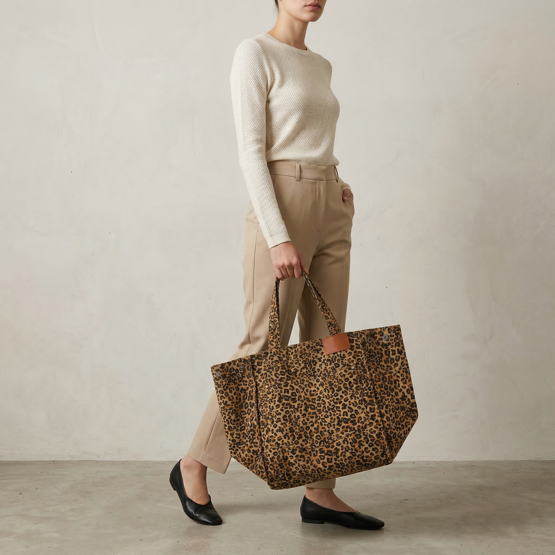 Lysara | Τσάντα Shopper με Ζωγραφιστό Μοτίβο