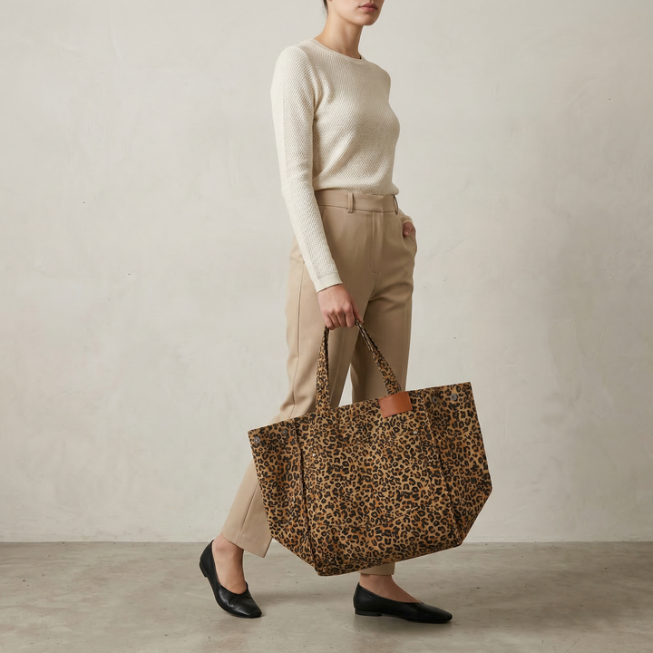 Lysara | Τσάντα Shopper με Ζωγραφιστό Μοτίβο
