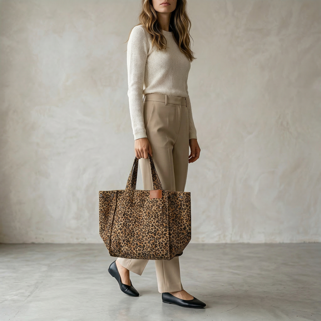 Lysara | Τσάντα Shopper με Ζωγραφιστό Μοτίβο
