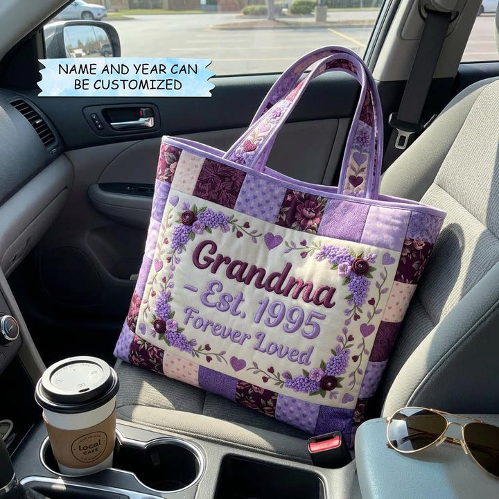 Τσάντα Tote με Κέντημα Mom Bloom - Κωδικός QTCUZ GFTOMA10338