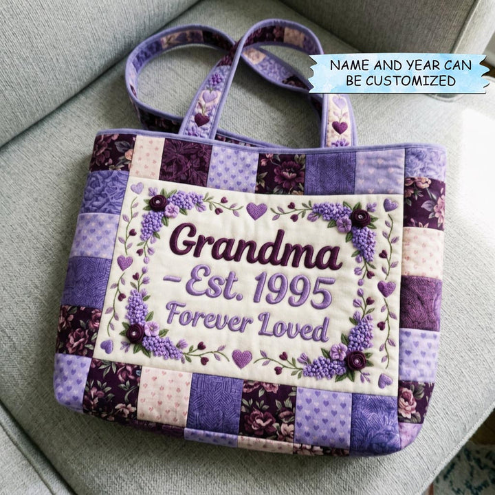 Τσάντα Tote με Κέντημα Mom Bloom - Κωδικός QTCUZ GFTOMA10338