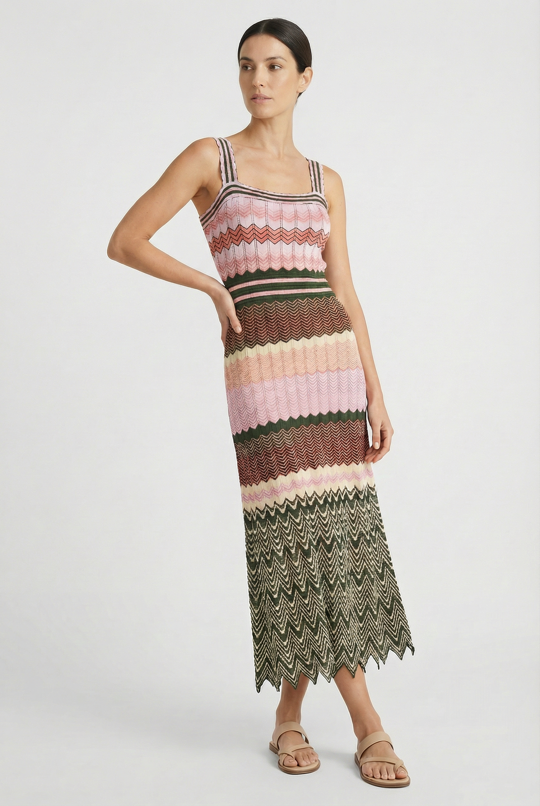 Αντριάνα | Ριγέ Maxi Φόρεμα Χωρίς Μανίκια
