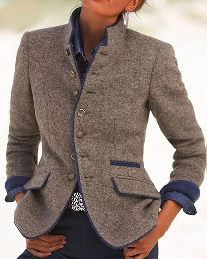 Libby | Δύο Τόνων Μπλέιζερ με Στάντ Κολάρο