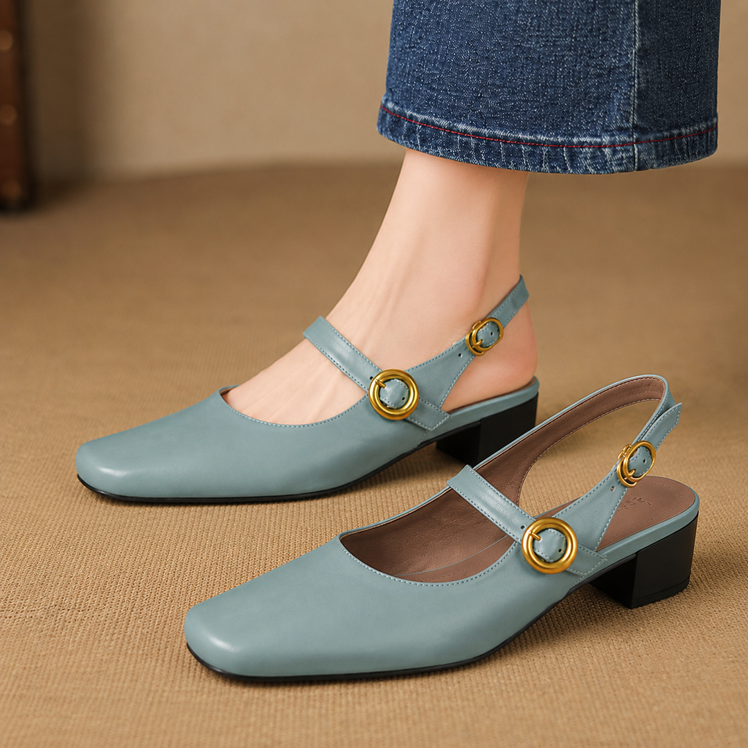 Γνήσια Δερμάτινα Slingback Σανδάλια