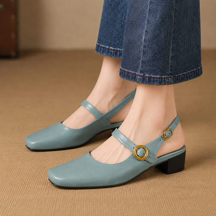 Γνήσια Δερμάτινα Slingback Σανδάλια