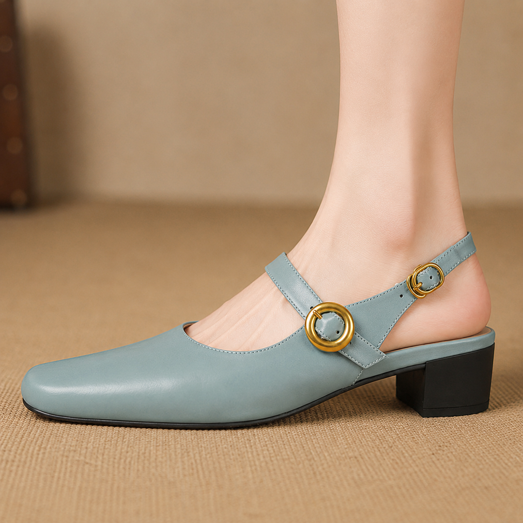 Γνήσια Δερμάτινα Slingback Σανδάλια