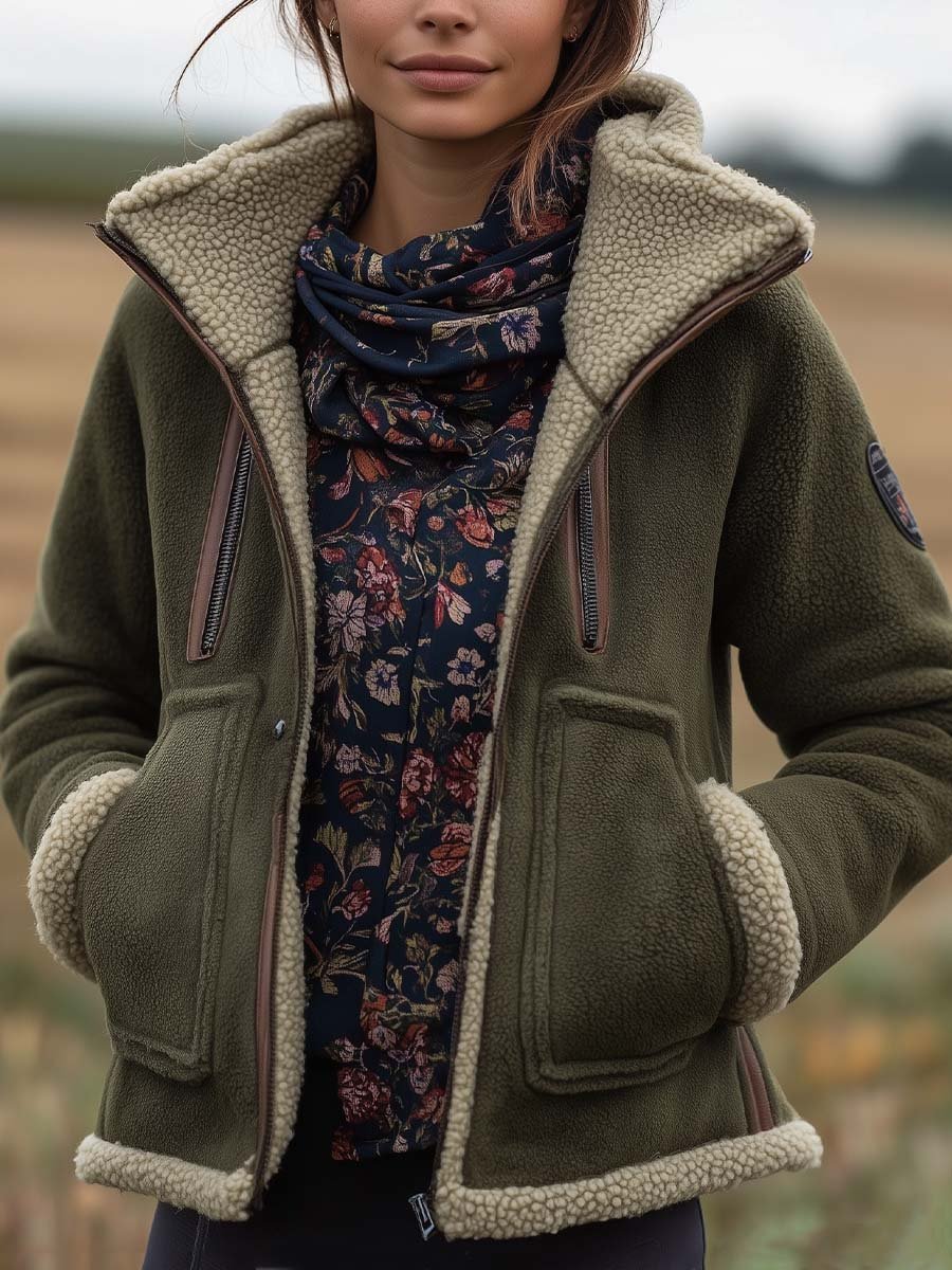 Γυναικείο Vintage Sherpa Τζάκετ Τερλίνας