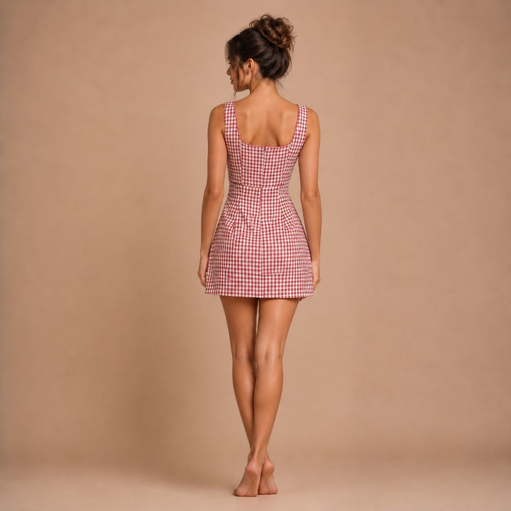 Ελαφρύ Mini Gingham Φόρεμα από την Bergamo