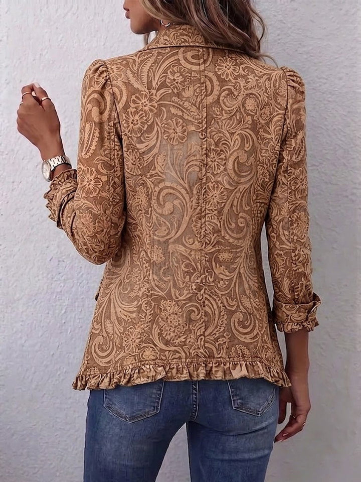 Dervla | Vintage Bohemian Floral Print Tailored Jacket