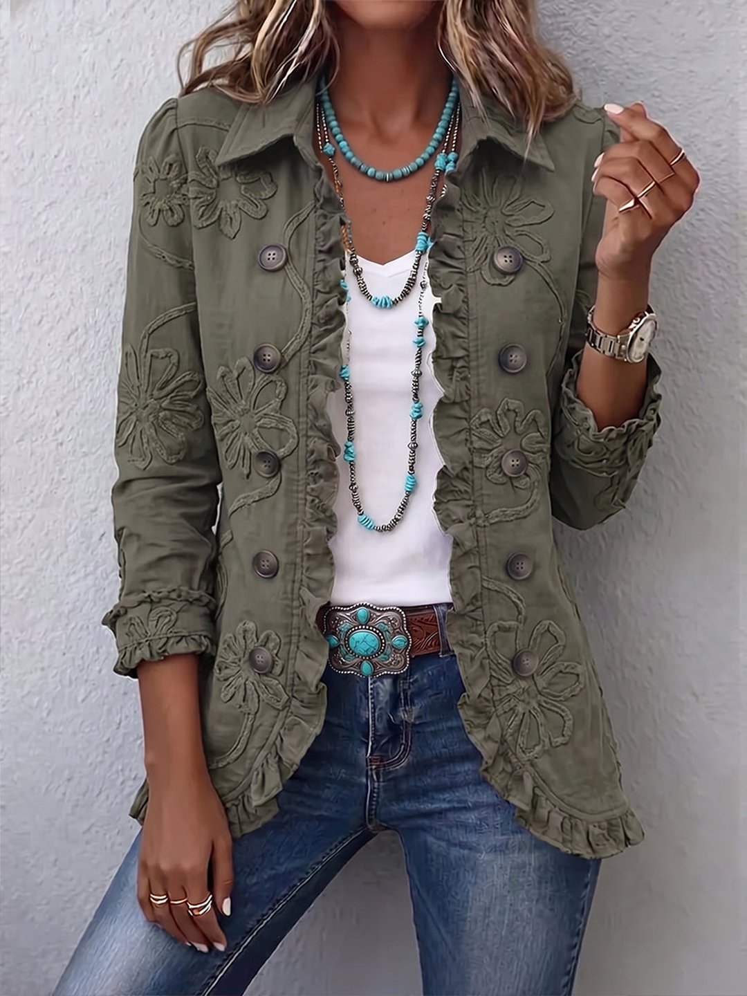 Órlaith | Boho-Chic Flower Embroidered Jacket