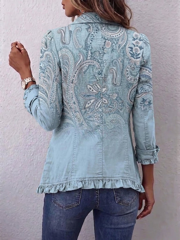 Grainne | Retro Paisley Ruffled Jacket