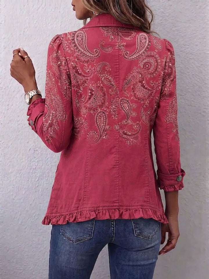 Gretta | Retro Paisley Ruffle Jacket