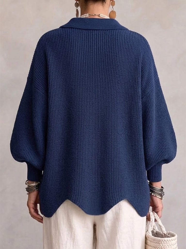 Isadora | Oversize Καρντακίν με Γιακά και Μεγάλους Μεταλλικούς Κουμπιά