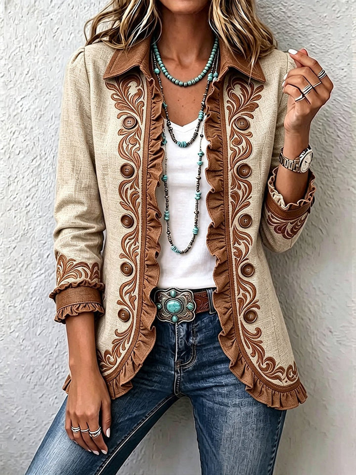 Fidelma | Vintage Bohemian Floral Striped Jacket