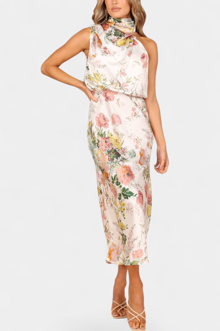 Λίζα | Maxi Floral Halter Dress