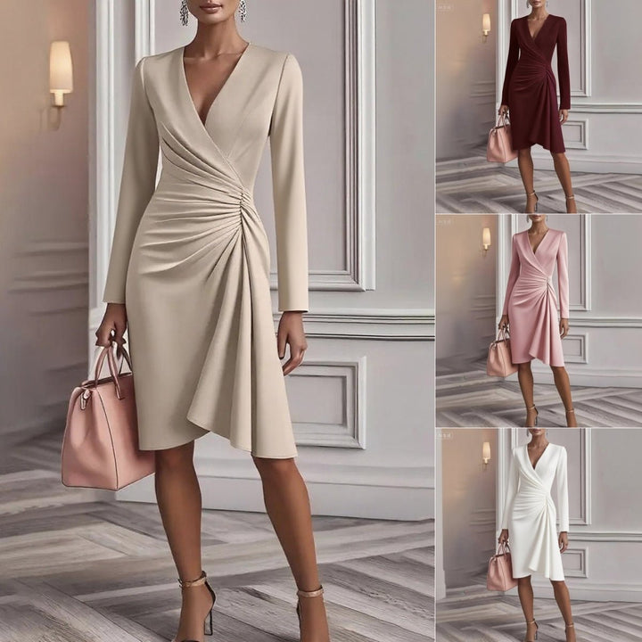 Γιασεμί | Μίντι Φόρεμα με Κορυφή σε Δραπανοειδή Στυλ